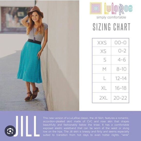 LuLaRoe Skirt Jill Accordion Pleats Size Medium - Picture 5 of 5